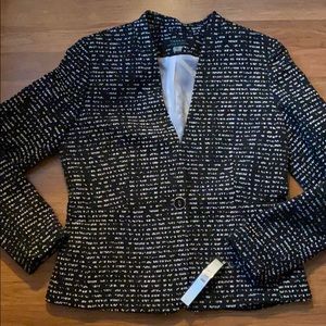 NWT Tahari black and white blazer, 8